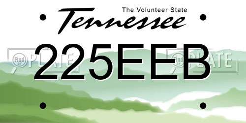 225EEB Tennessee License Plate