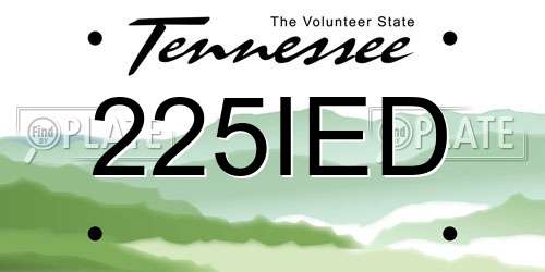 225IED Tennessee License Plate