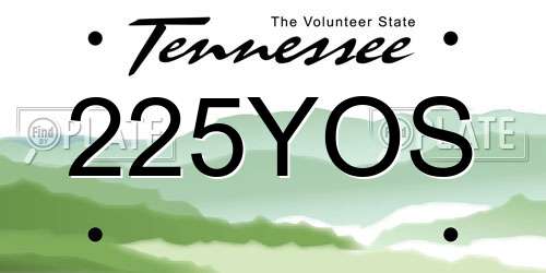 225YOS Tennessee License Plate