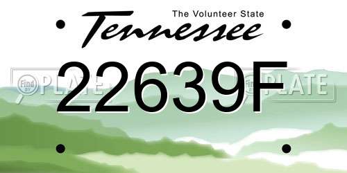 22639F Tennessee License Plate