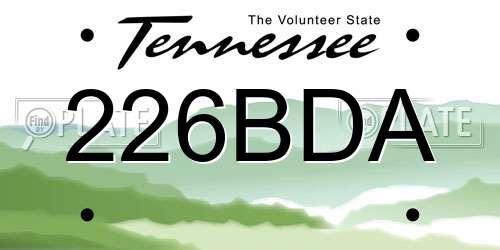 226BDA Tennessee License Plate
