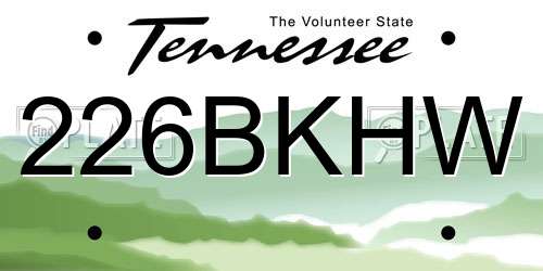 226BKHW Tennessee License Plate