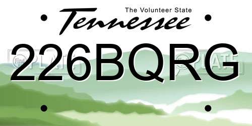226BQRG Tennessee License Plate