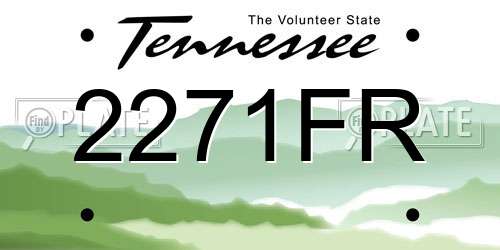 2271FR Tennessee License Plate
