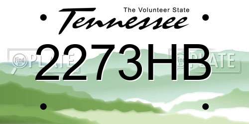 2273HB Tennessee License Plate
