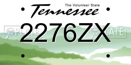 2276ZX Tennessee License Plate