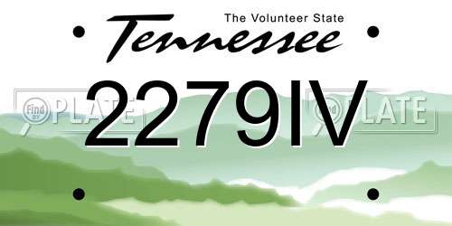2279IV Tennessee License Plate
