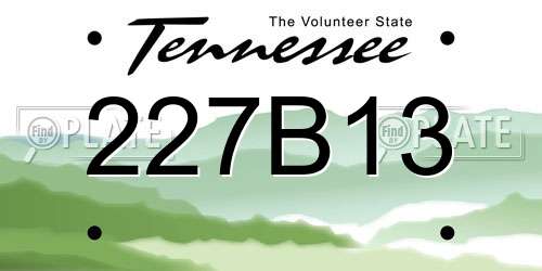 227B13 Tennessee License Plate
