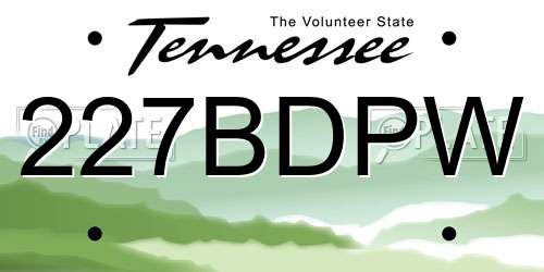 227BDPW Tennessee License Plate