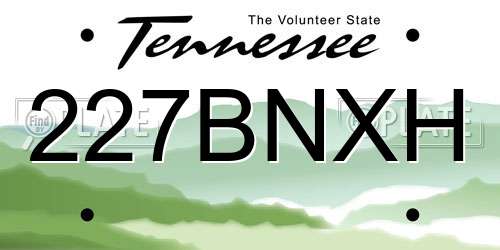 227BNXH Tennessee License Plate