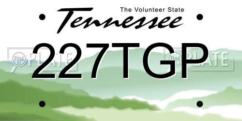 227TGP Tennessee License Plate