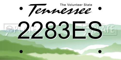 2283ES Tennessee License Plate