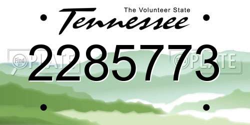 2285773 Tennessee License Plate