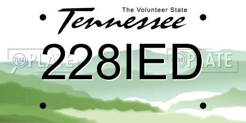 228IED Tennessee License Plate