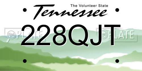 228QJT Tennessee License Plate