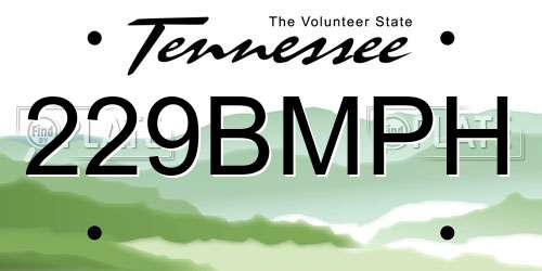 229BMPH Tennessee License Plate