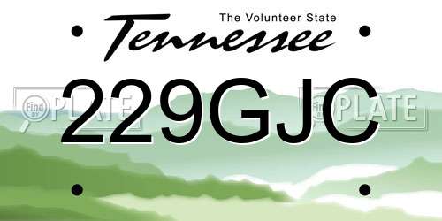 229GJC Tennessee License Plate