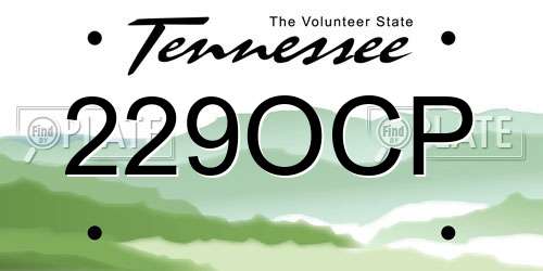 229OCP Tennessee License Plate