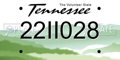 22II028 Tennessee License Plate