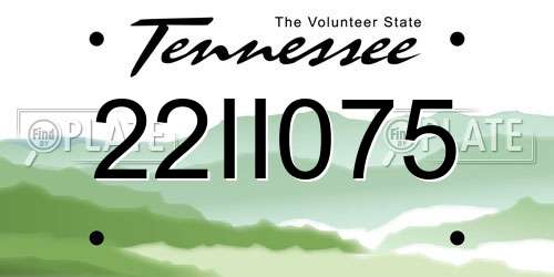 22II075 Tennessee License Plate