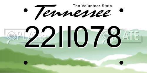 22II078 Tennessee License Plate