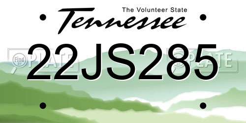 22JS285 Tennessee License Plate