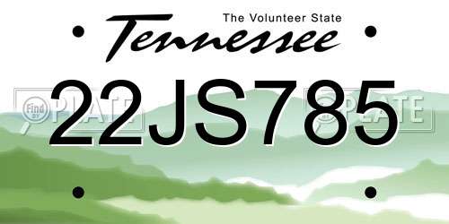 22JS785 Tennessee License Plate