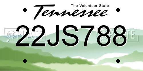 22JS788 Tennessee License Plate