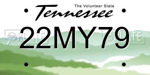 22MY79 Tennessee License Plate