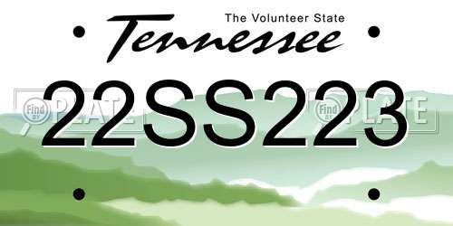 22SS223 Tennessee License Plate
