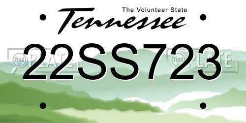 22SS723 Tennessee License Plate