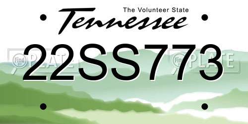 22SS773 Tennessee License Plate