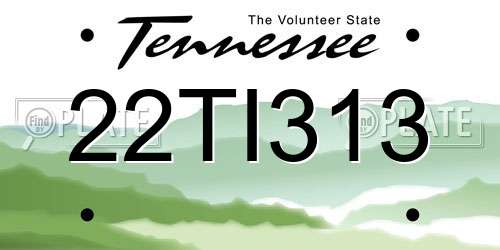 22TI313 Tennessee License Plate