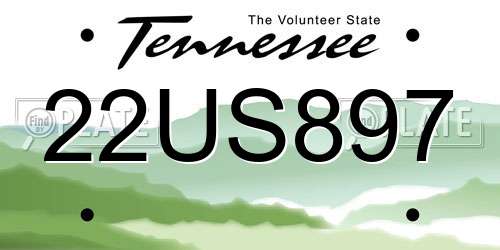 22US897 Tennessee License Plate