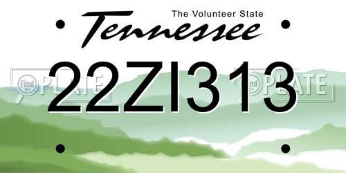 22ZI313 Tennessee License Plate