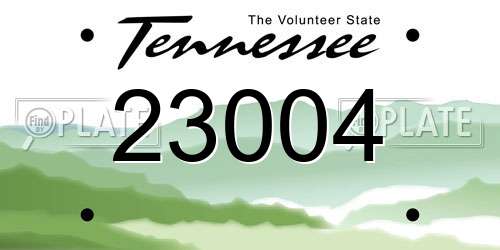 23004 Tennessee License Plate