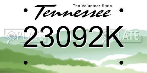 23092K Tennessee License Plate
