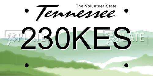 230KES Tennessee License Plate
