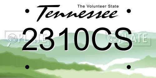 2310CS Tennessee License Plate