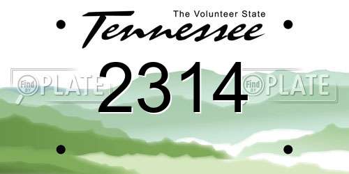 2314 Tennessee License Plate