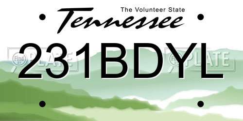 231BDYL Tennessee License Plate