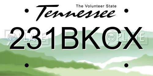 231BKCX Tennessee License Plate