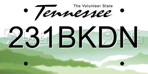 231BKDN Tennessee License Plate