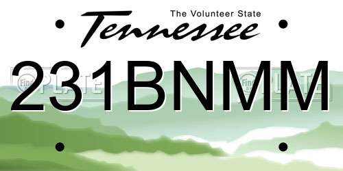 231BNMM Tennessee License Plate