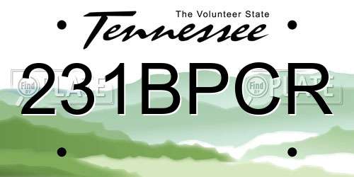 231BPCR Tennessee License Plate