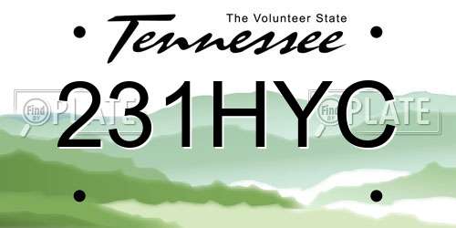 231HYC Tennessee License Plate