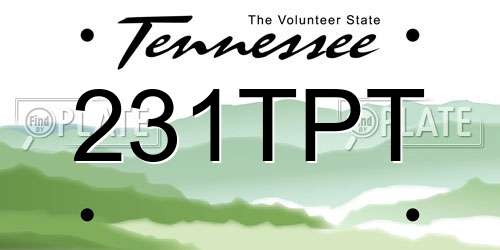 231TPT Tennessee License Plate