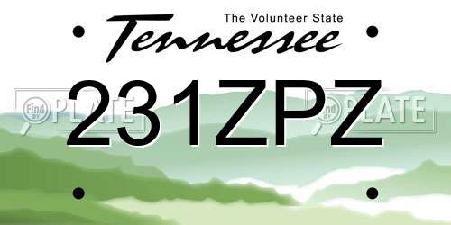 231ZPZ Tennessee License Plate