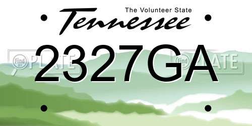 2327GA Tennessee License Plate
