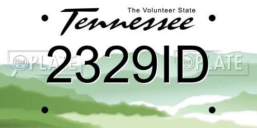 2329ID Tennessee License Plate